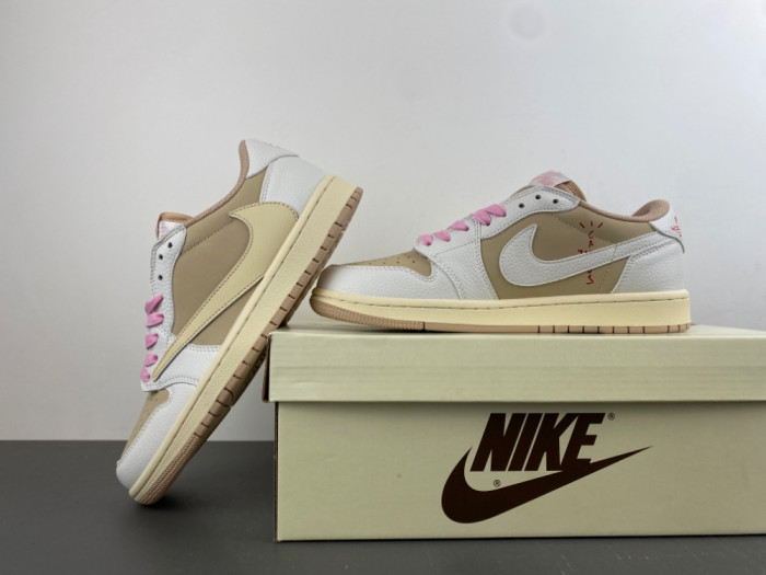 Travis Scott x Air Jordan 1 Low OG SAIL SHY PINK DM7888-116