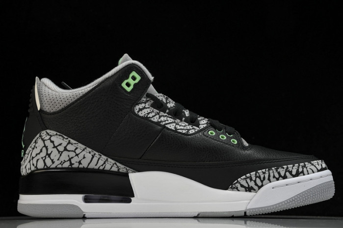 air jordan 3 "black/green glow" ct8532-031
