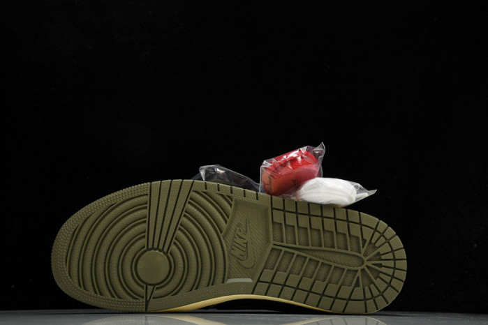 travis scott x air jordan 1 low "black olive" dm7866-002