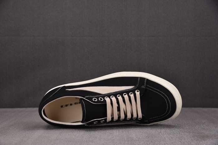 r1ck 0wens sneakers copshpe or-low top37 drkshdw black （denim fabric）