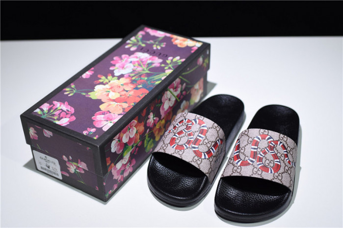 gc leather slide sandal with snake