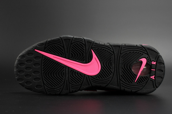 nike air more uptempo gs “hyper pink” black/ pink womens 415082-003